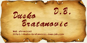 Duško Bratanović vizit kartica